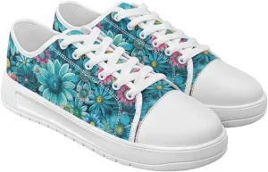 Womens Canvas Sneakers Flower Shoes for Women Lightweight & Comfort Casual Shoes