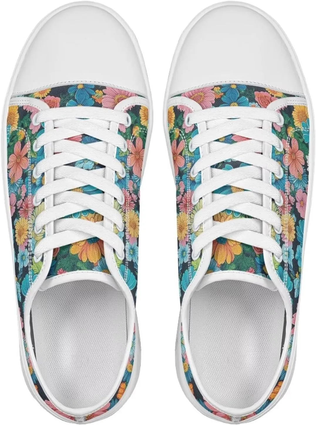 Womens Canvas Sneakers Flower Shoes for Women Lightweight & Comfort Casual Shoes