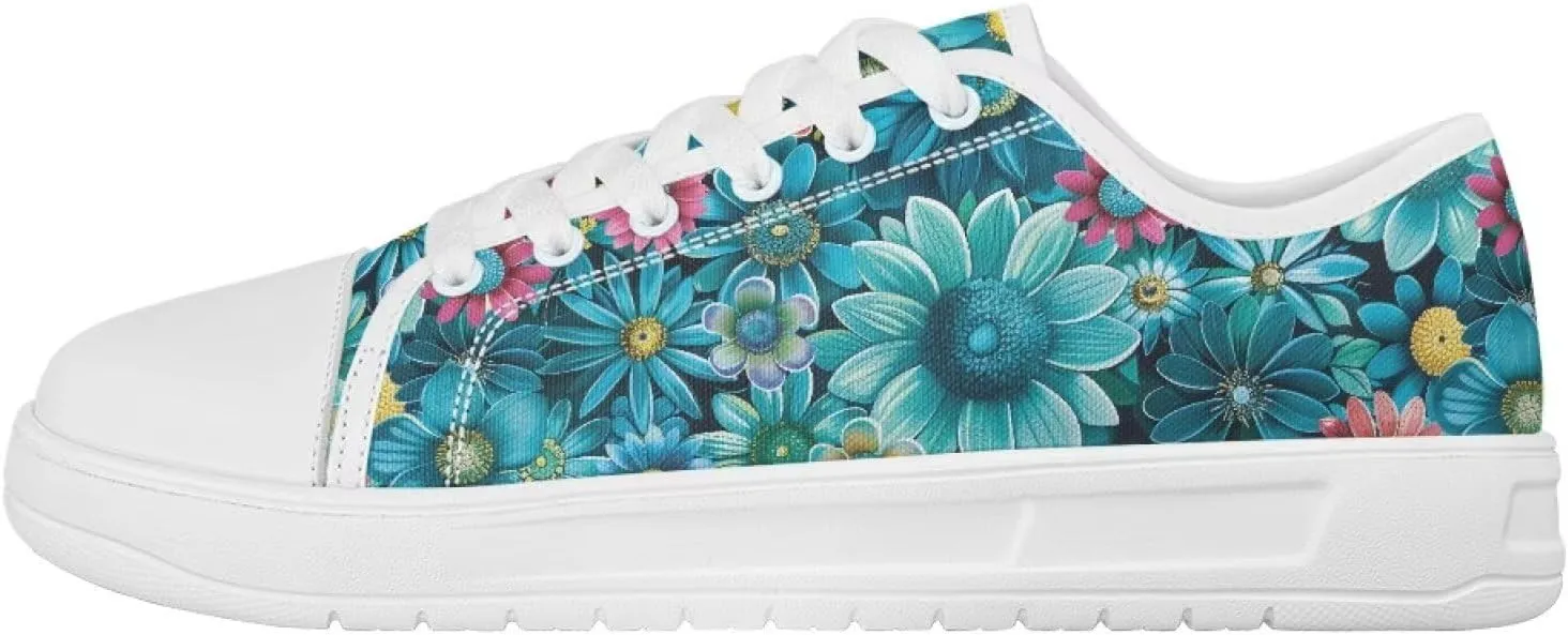 Womens Canvas Sneakers Flower Shoes for Women Lightweight & Comfort Casual Shoes