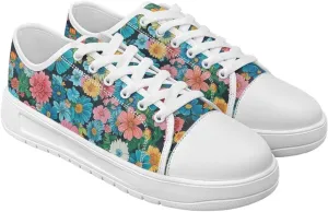 Womens Canvas Sneakers Flower Shoes for Women Lightweight & Comfort Casual Shoes