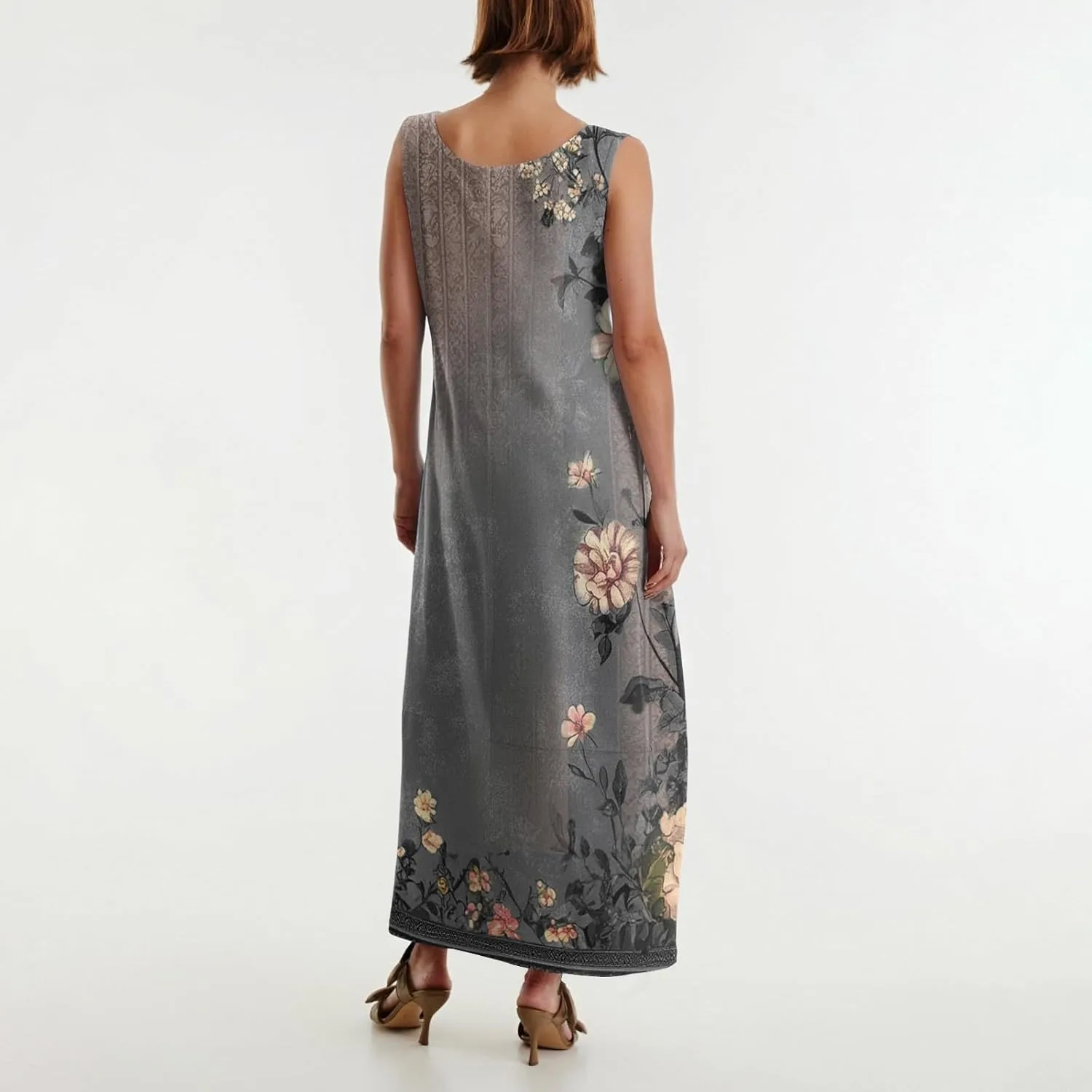 Womens Dresses Sleeveless Scoop Neck Tank Dress Loose Flowy Sundress 2025 Summer Beach Vacation Casual Maxi Dress