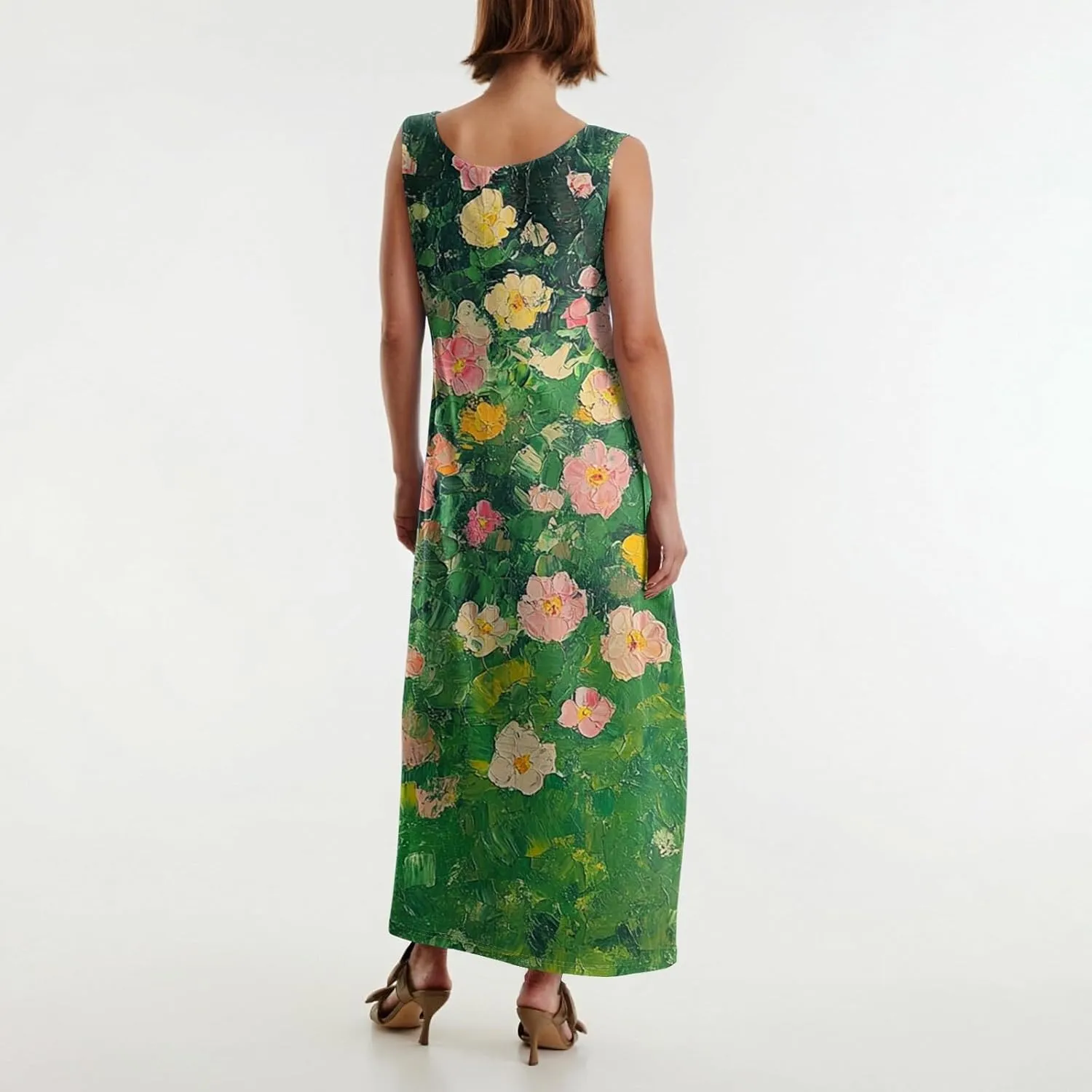 Womens Dresses Sleeveless Scoop Neck Tank Dress Loose Flowy Sundress 2025 Summer Beach Vacation Casual Maxi Dress