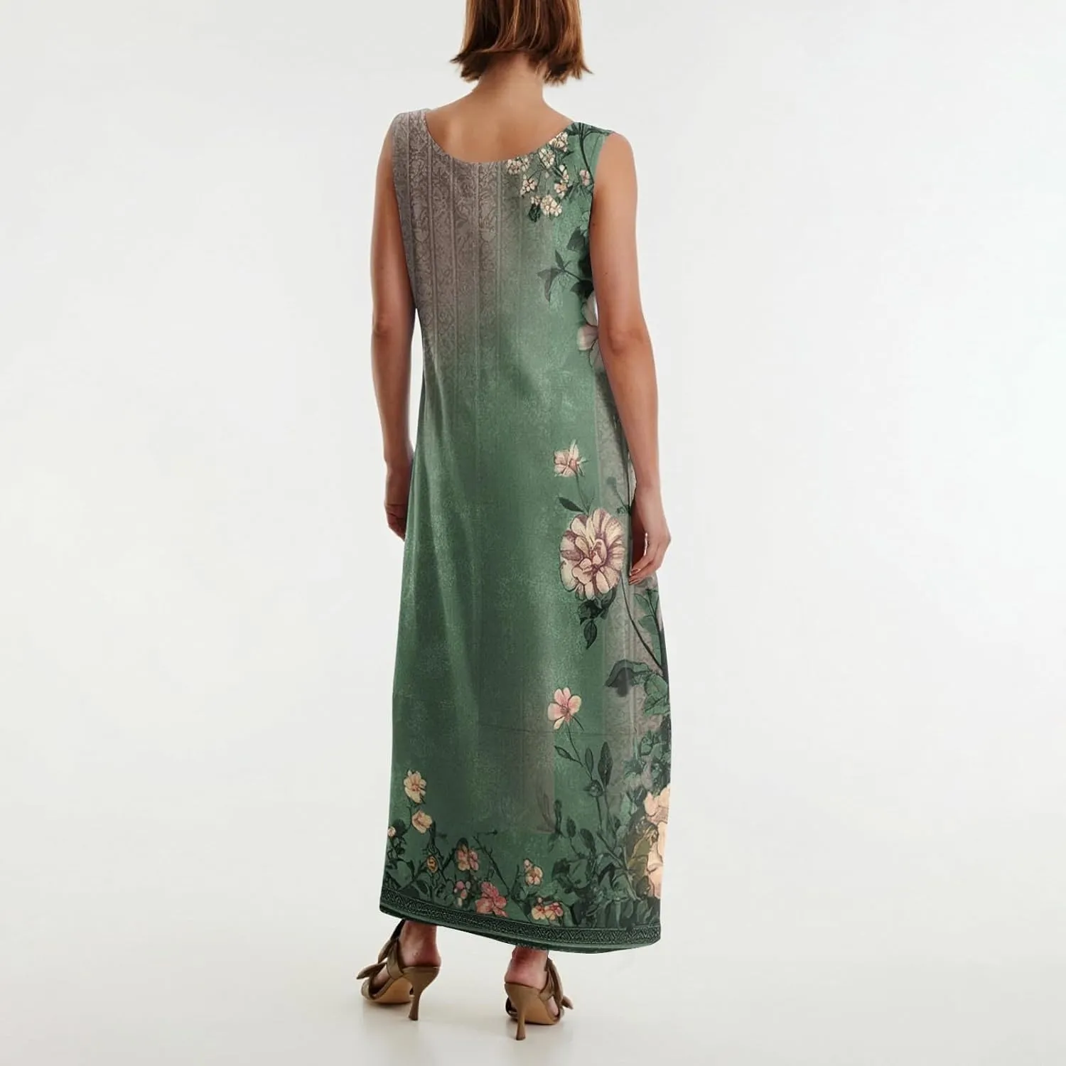 Womens Dresses Sleeveless Scoop Neck Tank Dress Loose Flowy Sundress 2025 Summer Beach Vacation Casual Maxi Dress