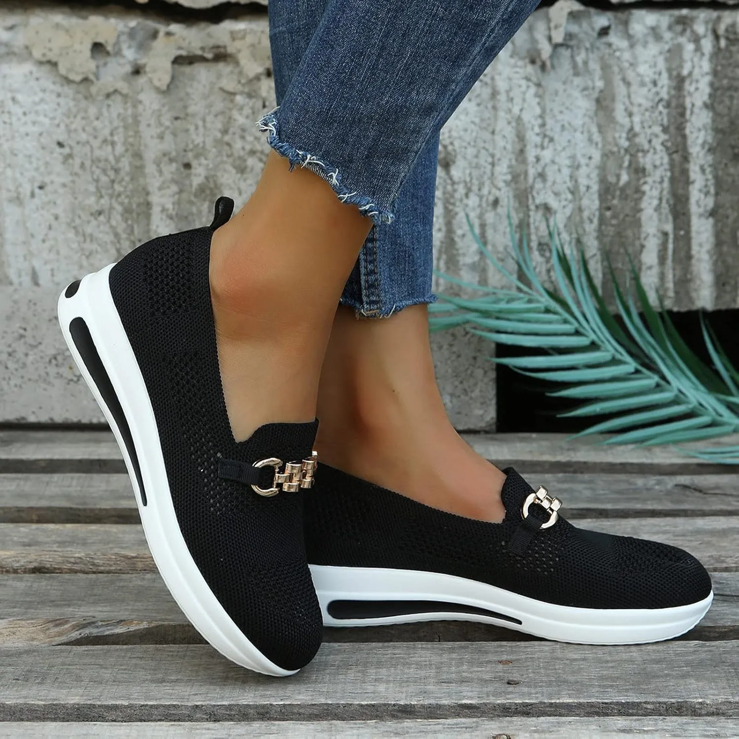 Women's Lightweight Knit Loafers Driving Loafer Casual Slip On Flat Comfortable Boat Shoes Flat Breathable Shoes Lightweight Classic Comfort Casual Walking Shoes Dressy Work Flats Shoes Women