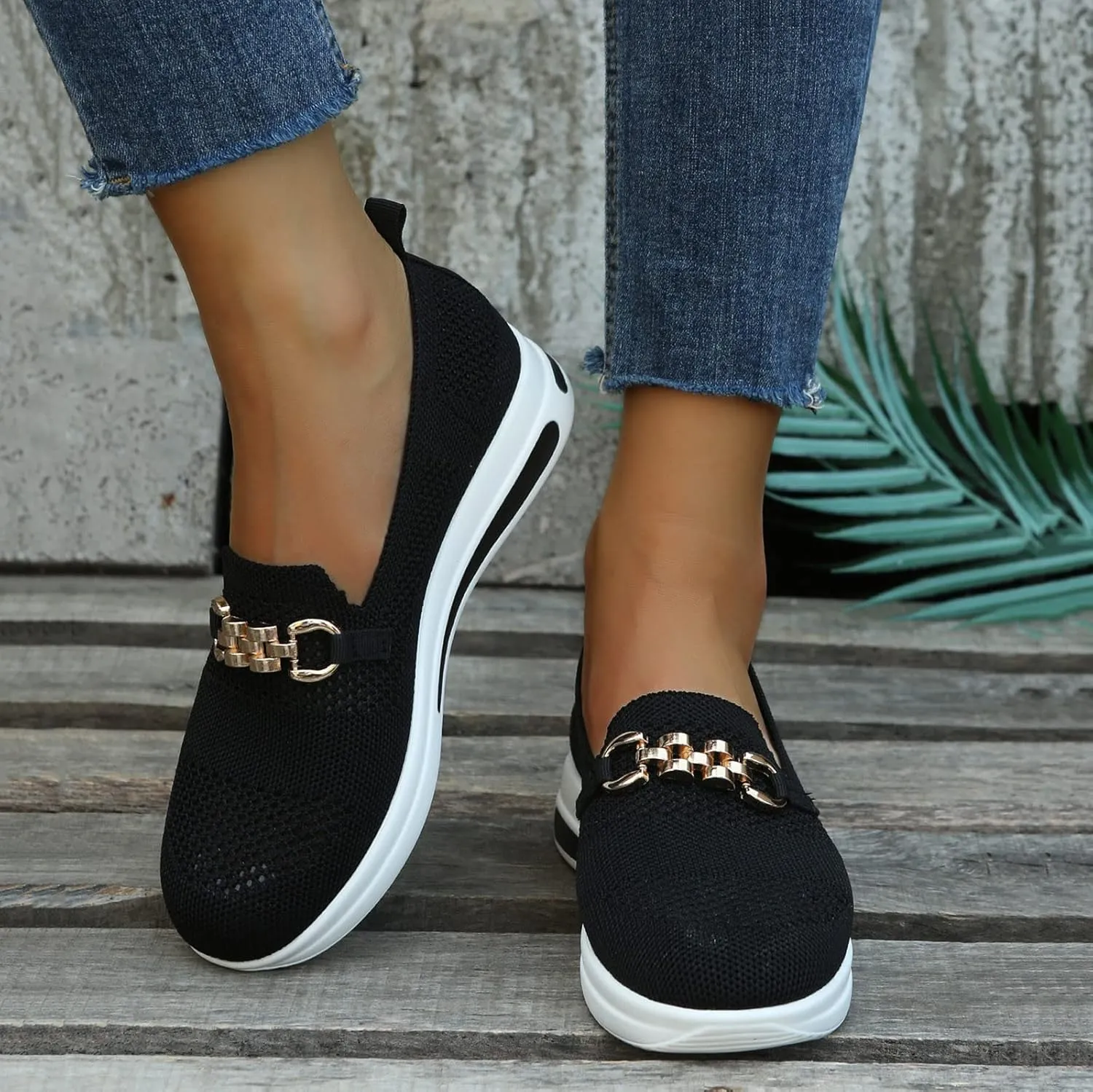 Women's Lightweight Knit Loafers Driving Loafer Casual Slip On Flat Comfortable Boat Shoes Flat Breathable Shoes Lightweight Classic Comfort Casual Walking Shoes Dressy Work Flats Shoes Women