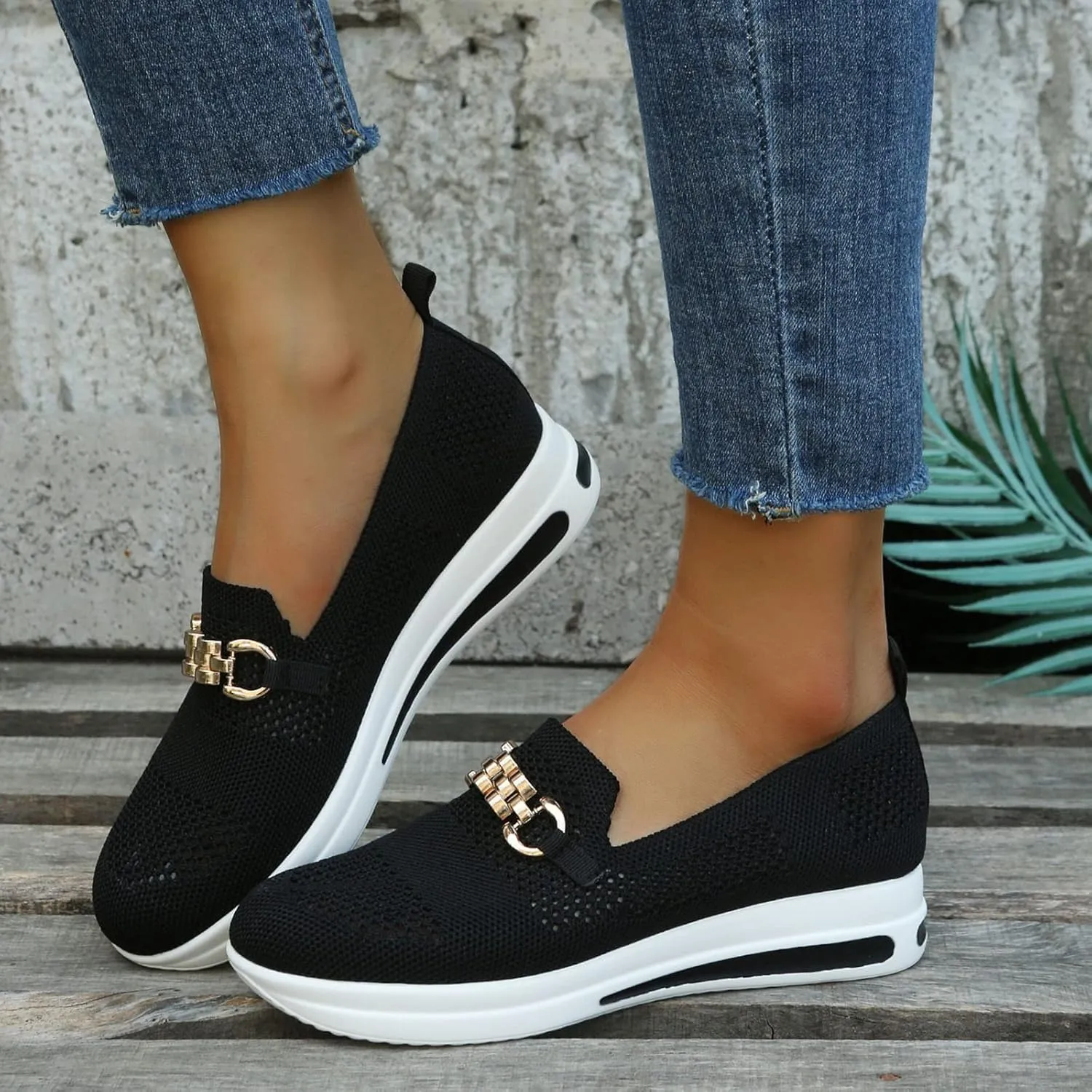 Women's Lightweight Knit Loafers Driving Loafer Casual Slip On Flat Comfortable Boat Shoes Flat Breathable Shoes Lightweight Classic Comfort Casual Walking Shoes Dressy Work Flats Shoes Women
