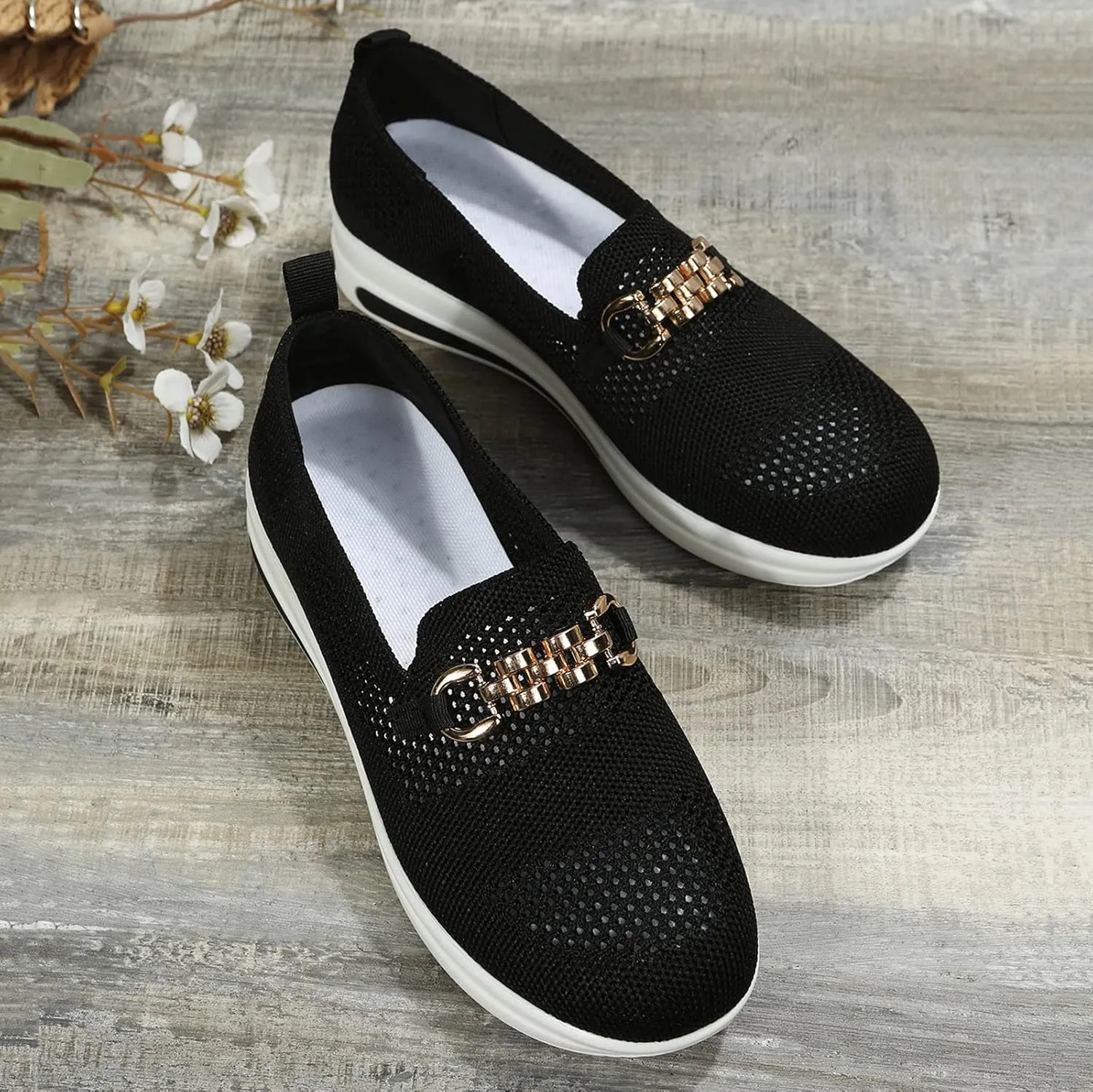 Women's Lightweight Knit Loafers Driving Loafer Casual Slip On Flat Comfortable Boat Shoes Flat Breathable Shoes Lightweight Classic Comfort Casual Walking Shoes Dressy Work Flats Shoes Women