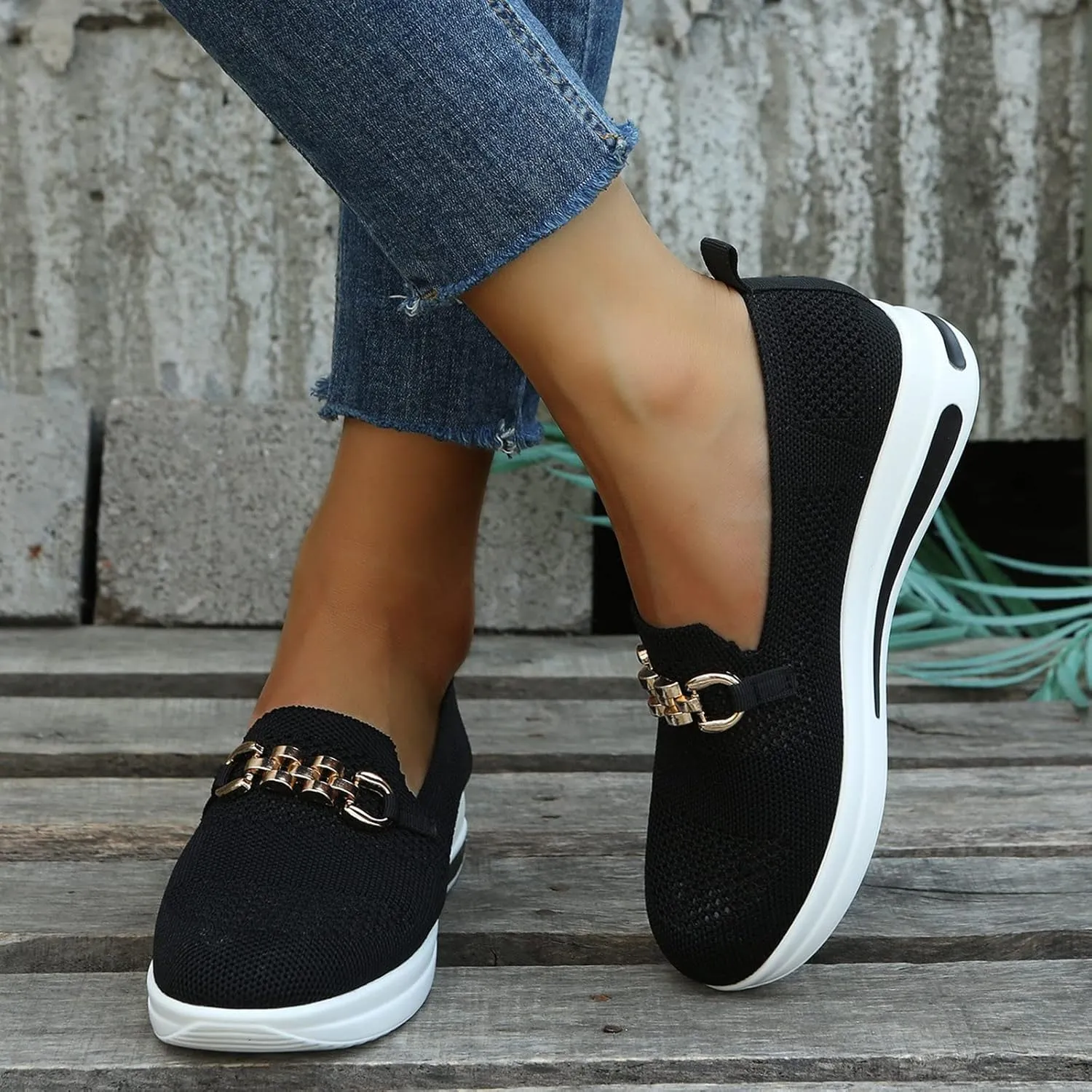 Women's Lightweight Knit Loafers Driving Loafer Casual Slip On Flat Comfortable Boat Shoes Flat Breathable Shoes Lightweight Classic Comfort Casual Walking Shoes Dressy Work Flats Shoes Women