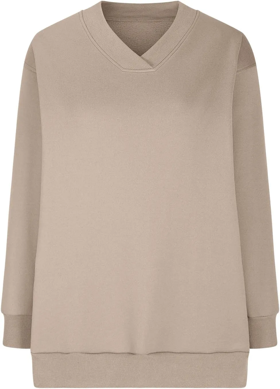 Women's Oversized Hoodies Sweatshirt,Casual V Neck Long Sleeve Pullover Tunic Comfy Basic Tops, Comfy Sweaters