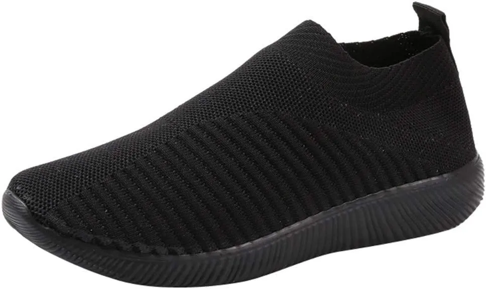 Women's Sneakers Wide Lightweight Work Slip Resistant Breathable Mens Black Running Shoes Women's Loafers with Arch Support Men Sneakers