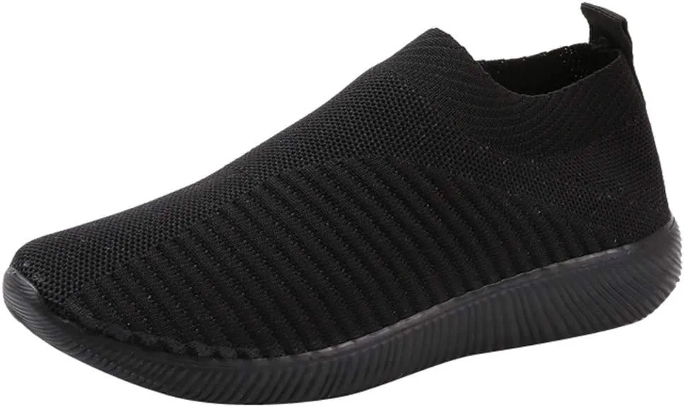 Women's Sneakers Wide Lightweight Work Slip Resistant Breathable Mens Black Running Shoes Women's Loafers with Arch Support Men Sneakers