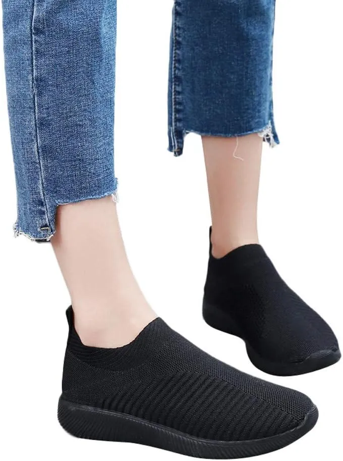 Women's Sneakers Wide Lightweight Work Slip Resistant Breathable Mens Black Running Shoes Women's Loafers with Arch Support Men Sneakers