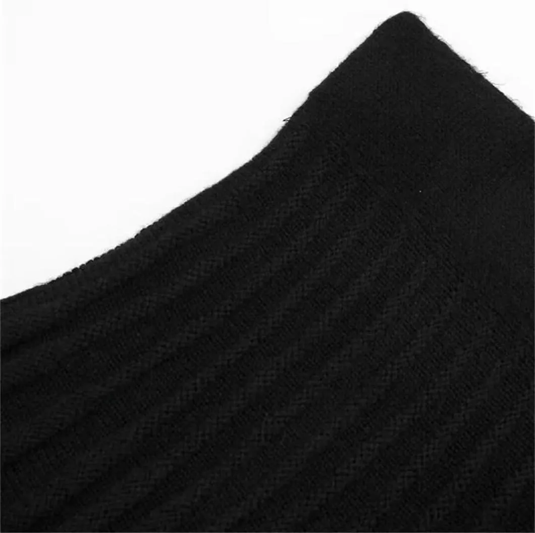 Women's Spring Elastic Waist Pleated Knit Mini Skirt - Black Asymmetrical Slim Fit