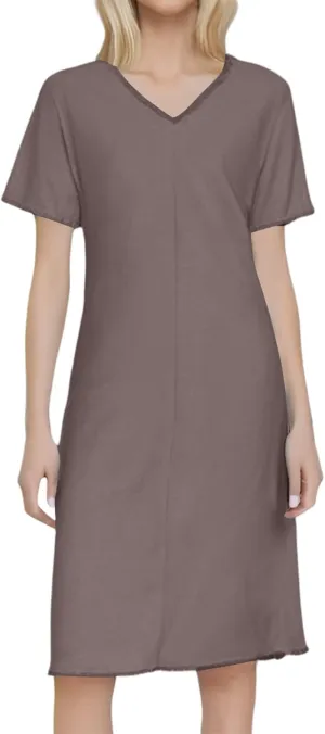 Women's Spring Summer Short Sleeve Shirt Dress V Neck Loose A-Line Midi Shift Tunic Dress Going Out Sundresses
