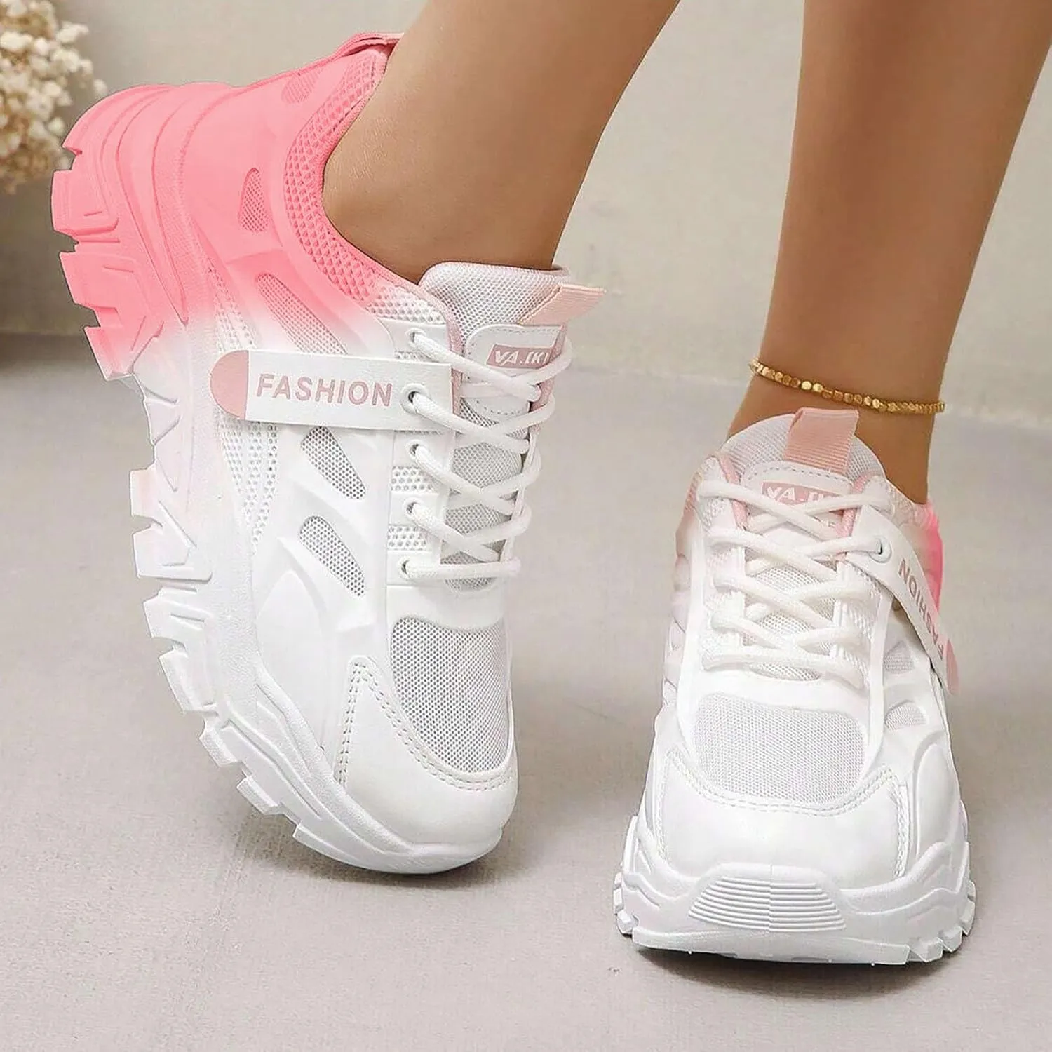 Women's Walking Shoes Lightweight Workout Casual Thick Sole Non Slip Fashion Sneakers Comfy Sport Shoes for Women