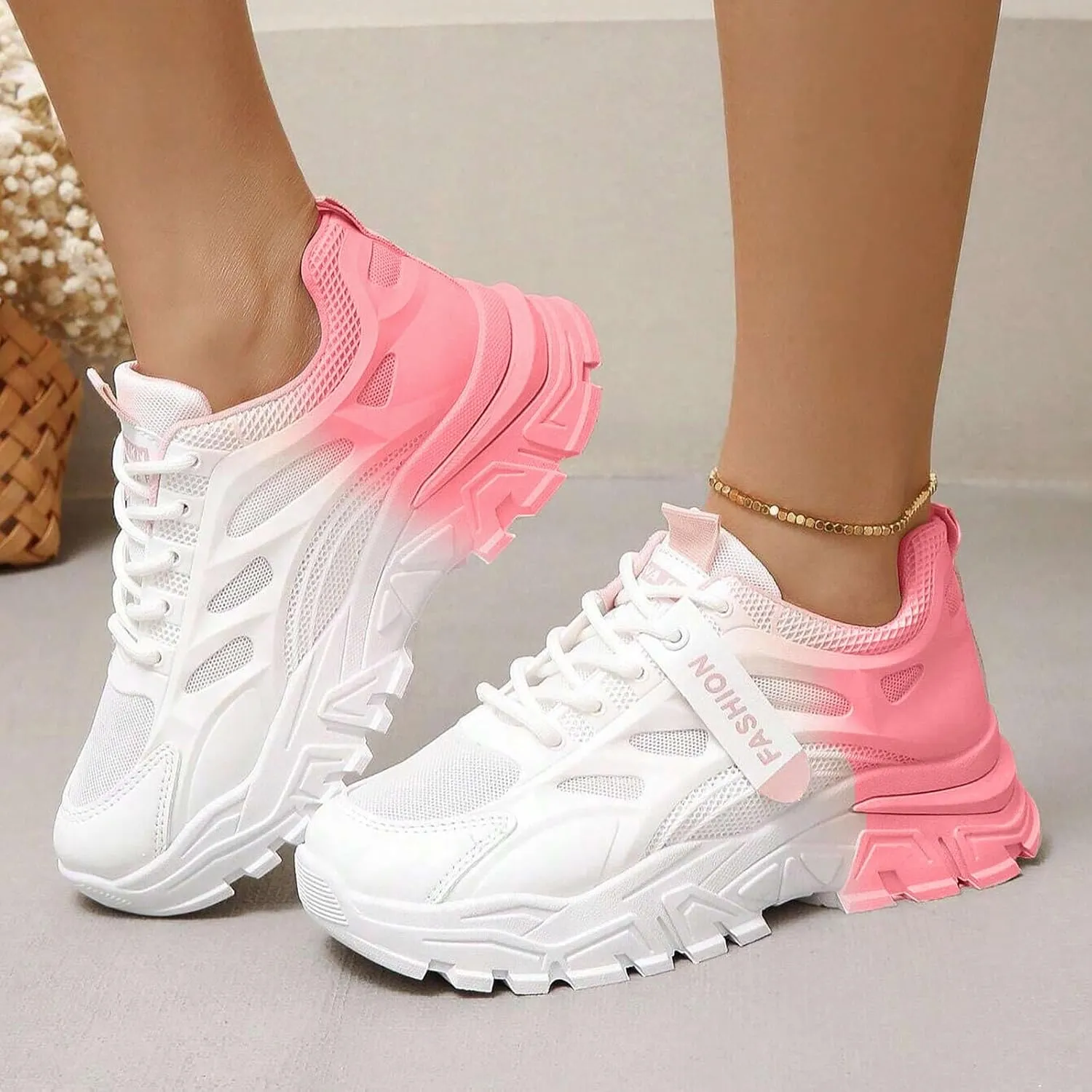 Women's Walking Shoes Lightweight Workout Casual Thick Sole Non Slip Fashion Sneakers Comfy Sport Shoes for Women