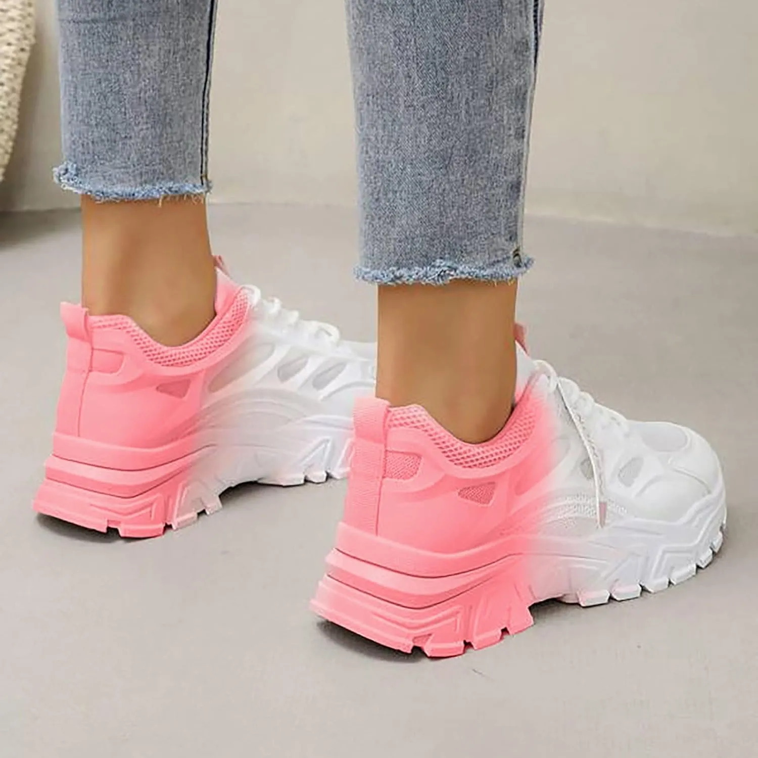 Women's Walking Shoes Lightweight Workout Casual Thick Sole Non Slip Fashion Sneakers Comfy Sport Shoes for Women