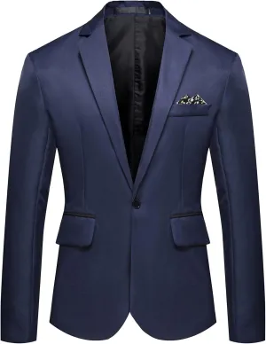 Ymosrh Mens Fleece Jacket Men's Casual Business Wedding Long Sleeve Buttons Slim Fit Suit Coat Jacket Leather Men