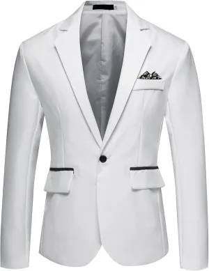 Ymosrh Mens Fleece Jacket Men's Casual Business Wedding Long Sleeve Buttons Slim Fit Suit Coat Jacket Leather Men