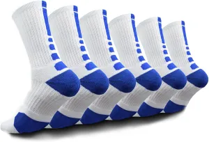 Youth Elite Basketball Socks for Boys - Cushioned Sports Sock Compression Socks for Active Kids, Fits Ages 6-12